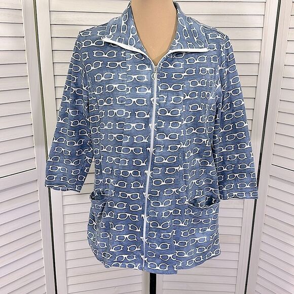 Chico's Zenergy Novelty Twin Set Size 2 (12) Large Cotton - Picture 2 of 16